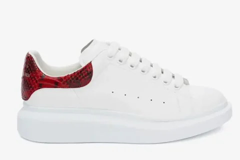 Alexander Mcqueen Oversized Python Sneakers Wit-Rood