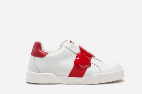 Dolce & Gabbana portofino kinder sneakers wit/rood