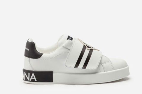 Dolce & Gabbana portofino kinder sneakers wit/zwart