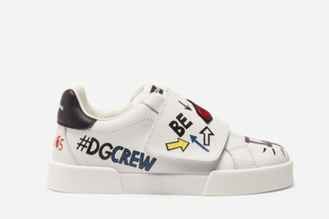 Dolce & Gabbana portofino kinder sneakers wit/multicolor