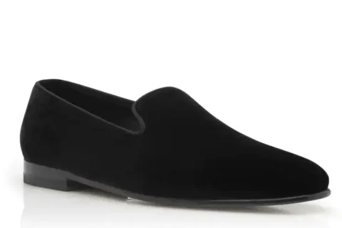 Manolo Blahnik Mario Velvet Instappers Zwart