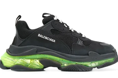 Balenciaga Triple S Clear Sole Zwart-Groen