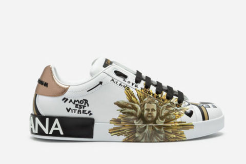 Dolce & Gabbana Portofino Sneakers Wit-Goud