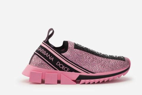 Dolce & Gabbana Sorrento Crystal Sneakers Roze