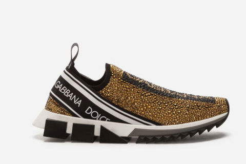 Dolce & Gabbana Sorrento Sneaker Goud-Zwart Dolce & Gabbana Sorrento Sneaker Goud-Zwart