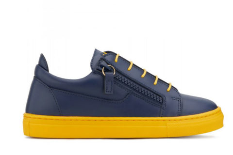 Giuseppe Zanotti frankie color kinder sneakers blauw/geel