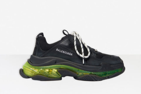 Balenciaga Triple S Clear Sole Zwart-Groen