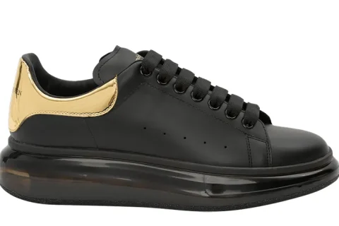 Alexander McQueen Oversized Clear Sole Sneakers Zwart-Goud