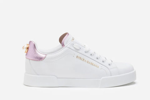 Dolce & Gabbana Portofino Sneakers Wit-Roze Dolce & Gabbana Portofino Sneakers Wit-Roze