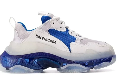 Balenciaga Triple S Clear Sole Wit/Donkerblauw