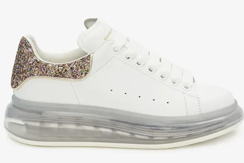 Alexander McQueen Oversized Sneakers Wit-Goud Alexander McQueen Oversized Sneakers Wit-Goud