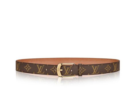 Louis Vuitton Ellipse Monogram Riem 30mm Bruin-Goud Louis Vuitton Ellipse Monogram Riem 30mm Bruin-Goud