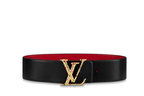 Louis Vuitton Iconic Planet 60mm Reversible Riem Zwart-Rood Louis Vuitton Iconic Planet 60mm Reversible Riem Zwart-Rood