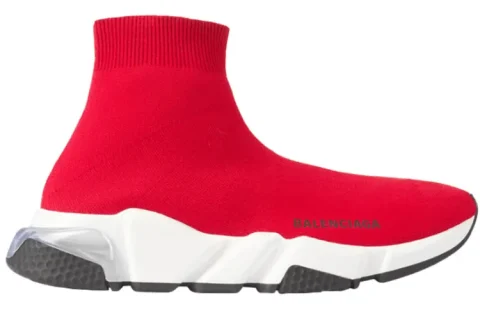 Balenciaga Speed Trainer Clear Sole Rood/Wit