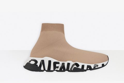 Balenciaga Speed Trainers Graffiti Beige