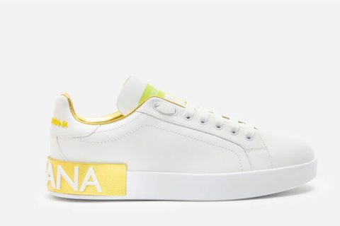 Dolce & Gabbana Portofino Sneakers Wit-Geel