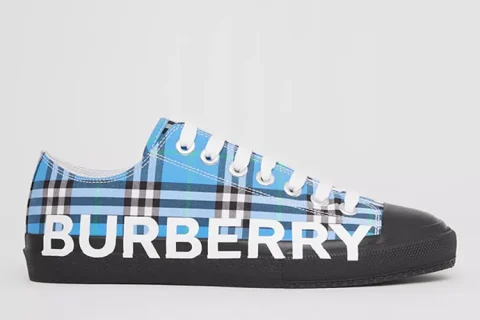 Burberry Check Logo Print Sneakers Blauw