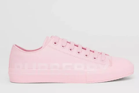 Burberry Check Gabardine Sneakers Roze