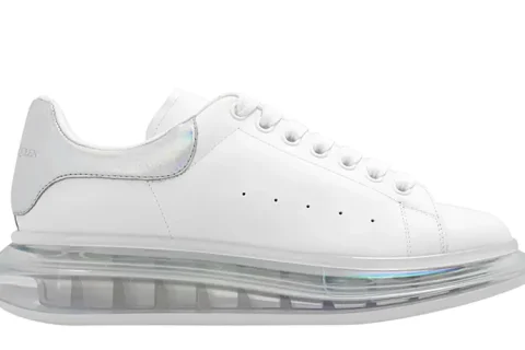 Alexander McQueen Oversized Clear Sole Sneakers Wit-Zilver