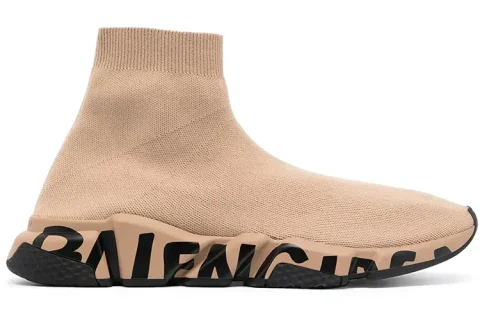 Balenciaga speed graffiti heren sneakers beige/zwart