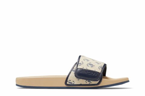 Jimmy Choo Fitz Slippers Beige-Blauw Jimmy Choo Fitz Slippers Beige-Blauw