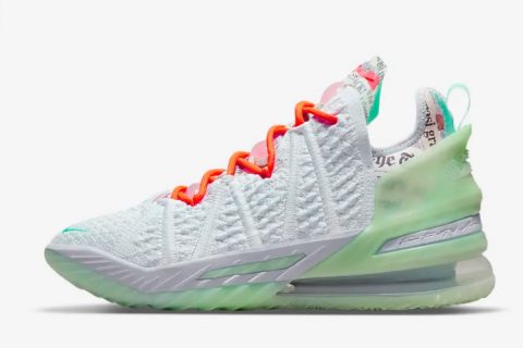Nike LeBron 18 Sneakers Wit-Mintgroen