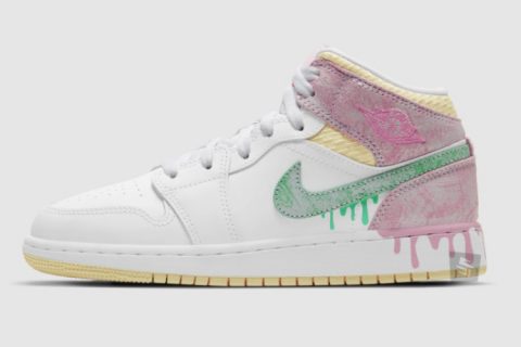 Nike Air Jordan 1 Paint Drip Wit-Roze