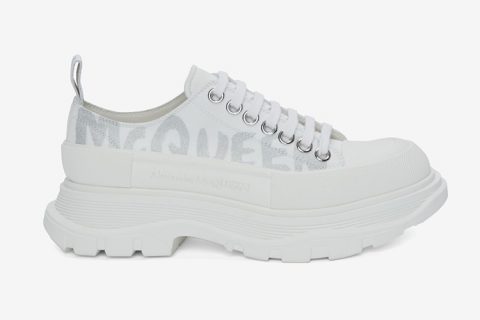 Alexander McQueen tread slick dames sneakers wit/zilver