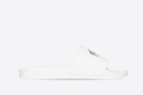 Balenciaga Pool PARIS Slippers Wit