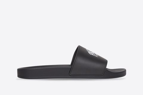 Balenciaga Pool PARIS Slippers Zwart