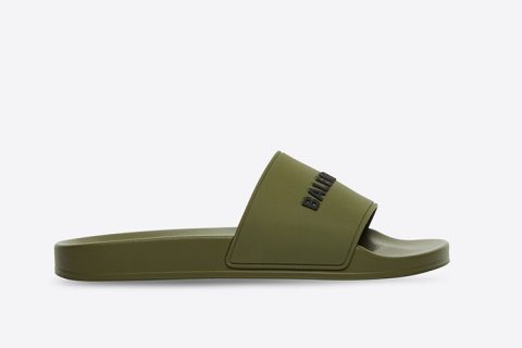 Balenciaga Pool Slippers Kaki groen