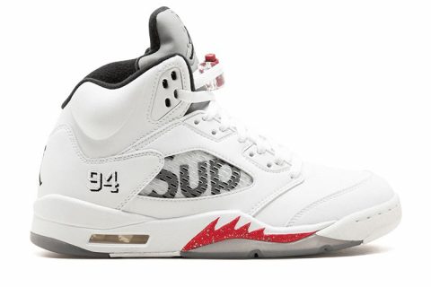Nike Air Jordan 5 Retro Supreme Sneakers Wit