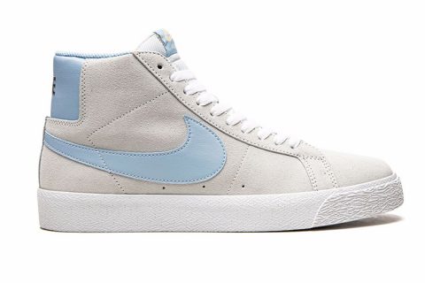Nike SB Blazer Mid Sneakers Lichtgrijs-Blauw