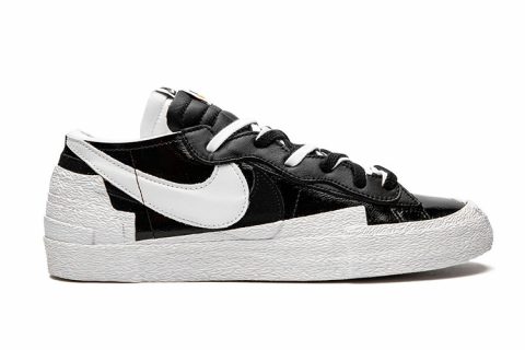 Nike X Kwas X Sacai Blazer Low Sneakers Zwart-Wit