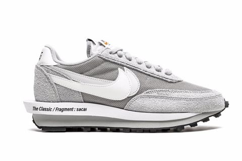 Nike x Sacai x Fragments LD Waffle Sneakers Grijs-Wit