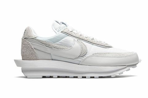 Nike x Sacai x Fragments LD Waffle Sneakers Lichtgrijs