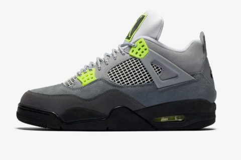 Nike Air Jordan 4 Retro Neon Sneakers Grijs