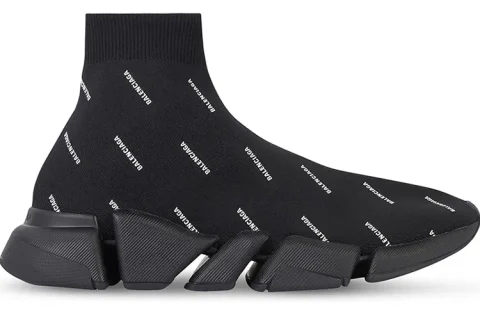 Balenciaga Speed Trainers 2.0 all over logo Zwart