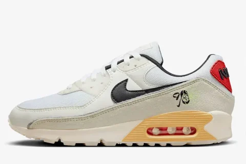 Nike Air Max 90 SE Swoosh Fiber White Sneakers