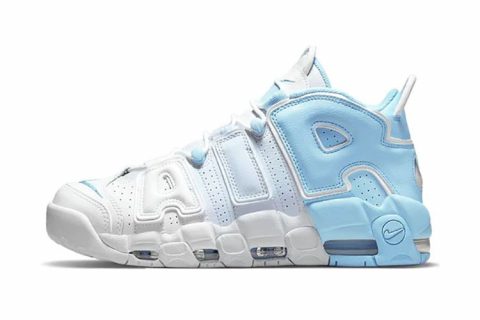 Nike Air More Uptempo Wit-Lichtblauw
