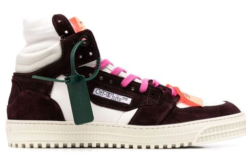 Off-White Court High 3.0 Sneaker Wit-Bordeauxrood