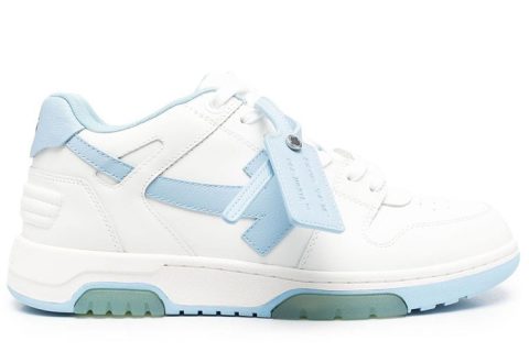Off-White Out Of Office Low Sneaker Wit-Lichtblauw