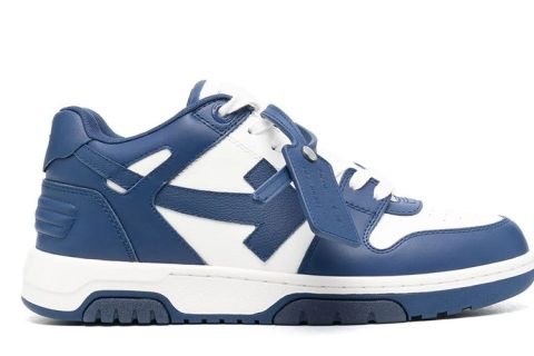 Off-White Out Of Office Low Sneaker Wit-Donkerblauw