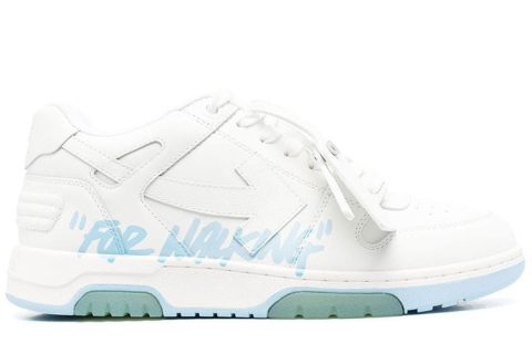 Off-White Out Of Office Low Sneaker Wit-Lichtblauw