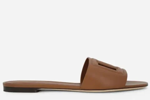 Dolce & Gabbana Bianca Slippers Donkerbruin