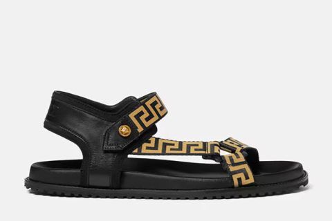 Versace Greca heren sandalen - zwart/goud