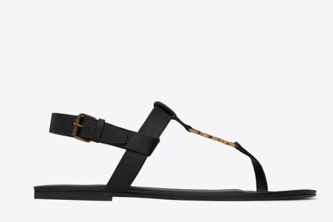 Yves Saint Laurent Cassandre Heren Sandalen – Zwart/Goud