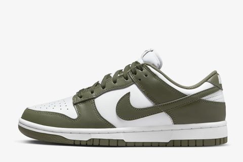 Nike Dunk Low Sneakers Olijfgroen-Wit