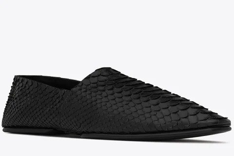 Yves Saint Laurent Leon Python Instappers Zwart Yves Saint Laurent Leon Python Instappers Zwart