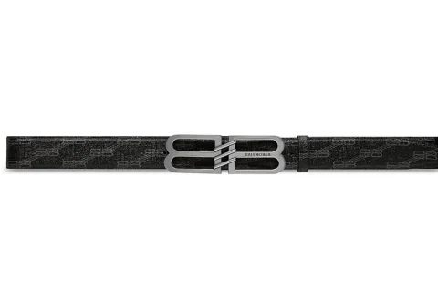 Balenciaga BB Signature Monogram Riem Zwart